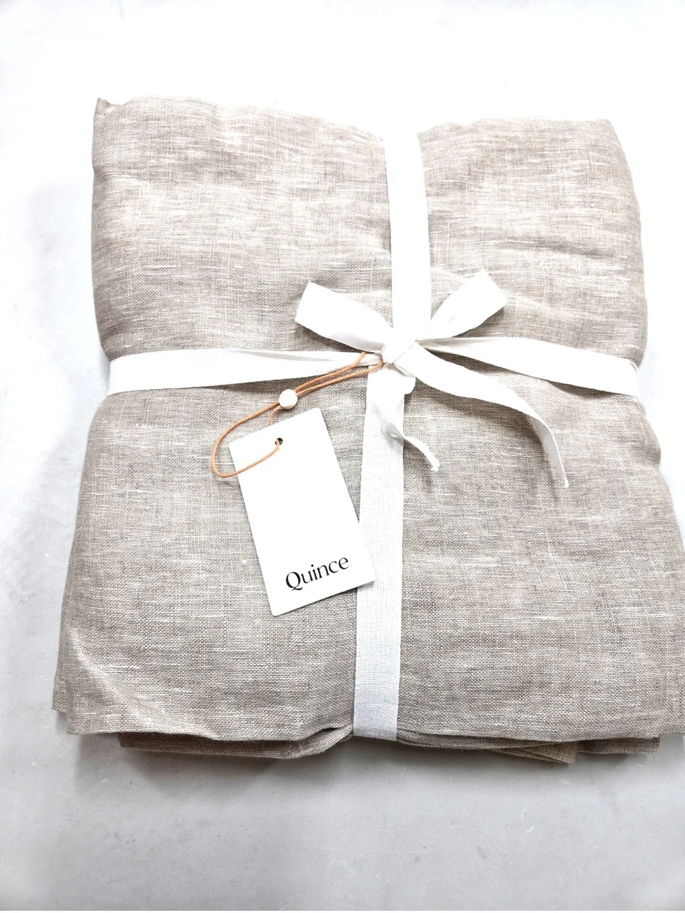 NWT QUINCE Set Of 2 48x96 European Linen Sheer Curtains Flax 9870